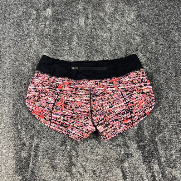 Lululemon Speed Up Short 2.5" Inseam Brief Lined Flash Pleat Orange Women's 6 - Picture 7 of 11
